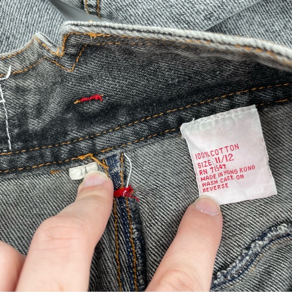 Vintage Don’t Stop Juniors High Waist Tapered Jeans Gray Denim 11/12 - Picture 9 of 9